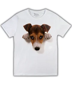 Прикольные футболки: собаки 3d на белой